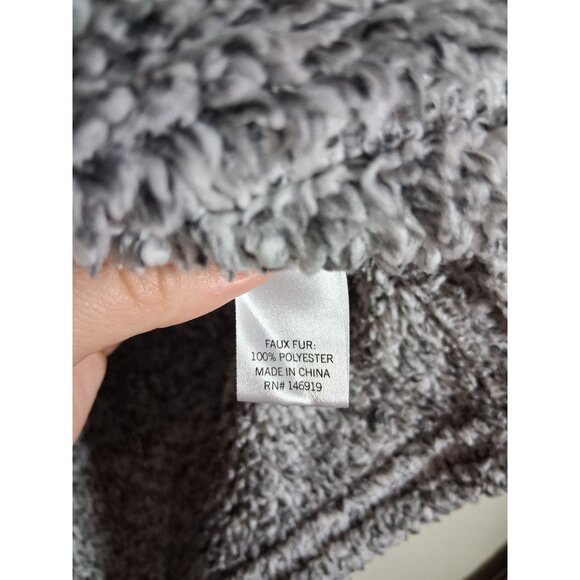 SO Shaggy Sweatshirt Faux Fur Soft Turtleneck Y2K Retro Cropped Gray Size XXS - Picture 5 of 6